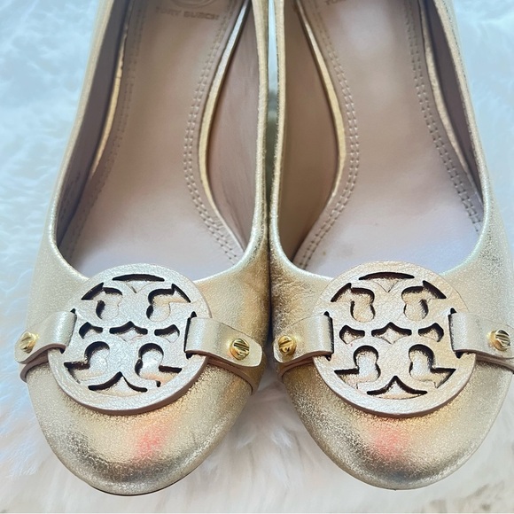 Tory Burch Mini Miller Wedge Gold 7 - Picture 3 of 13